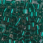 SB-17:  Miyuki 4mm Square Bead Silverlined Emerald 