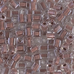 SB-224:  Miyuki 4mm Square Bead Cocoa Lined Crystal 