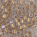 SB-234:  Miyuki 4mm Square Bead Sparkling Metallic Gold Lined Crystal 