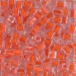 SB-236:  Miyuki 4mm Square Bead Orange Lined Crystal 