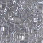 SB-242:  Miyuki 4mm Square Bead Sparkling Pewter Lined Crystal 