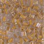 SB-244:  Miyuki 4mm Square Bead Squash Lined Crystal 