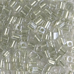 SB-2604:  Miyuki 4mm Square Bead Sparkling Celery Lined Crystal 