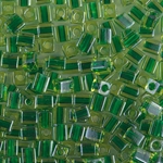 SB-2636:  Miyuki 4mm Square Bead Emerald Lined Chartreuse 