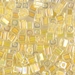 SB-273:  Miyuki 4mm Square Bead Light Yellow Lined Crystal AB - SB-273*