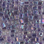 SB-274:  Miyuki 4mm Square Bead Amethyst Lined Crystal AB 