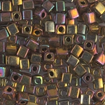 SB-462:  Miyuki 4mm Square Bead Metallic Gold Iris 