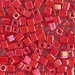 SB-475:  Miyuki 4mm Square Beads Op Vermillion Red AB (was SB-407R) - SB-475*