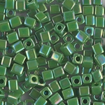 SB-480:  Miyuki 4mm Square Beads Op Green AB (was SB-411R) 