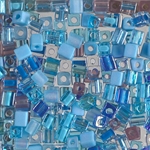 SB-MIX-14:  4x4 Square Bead Mix - Aqua Shimmer 