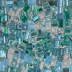 SB-MIX-25:  4x4 Square Bead Mix - Touch of Teal 