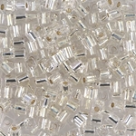 SB3-1:  Miyuki 3mm Square Bead Silverlined Crystal 
