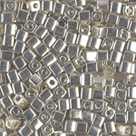 SB3-1051:  Miyuki 3mm Square Bead Galvanized Silver 
