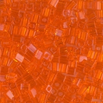 SB3-138:  Miyuki 3mm Square Bead Transparent Orange 