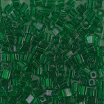 SB3-146:  Miyuki 3mm Square Bead Transparent Green 