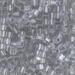 SB3-242:  Miyuki 3mm Square Bead Sparkling Pewter Lined Crystal 