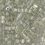 SB3-2604:  Miyuki 3mm Square Bead Sparkling Celery Lined Crystal 