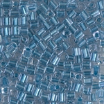 SB3-2606:  Miyuki 3mm Square Bead Sparkling Sky Blue Lined Crystal 