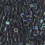 SB3-455:  Miyuki 3mm Square Bead Metallic Variegated Blue Iris 