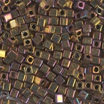 SB3-462:  Miyuki 3mm Square Bead Metallic Gold Iris 