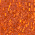 SB3-8F:  Miyuki 3mm Square Bead Matte Silverlined Orange 