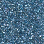 TR10-1137:  Miyuki 10/0 Triangle Sparkling Light Blue Lined Crystal AB 