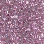 TR5-1524:  Miyuki 5/0 Triangle Sparkling Peony Pink Lined Crystal 