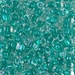 TR5-1555:  Miyuki 5/0 Triangle Sparkling Dark Aqua Green Lined Crystal - TR5-1555*