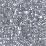 TR8-1105:  Miyuki 8/0 Triangle Sparkling Silver Gray Lined Crystal 