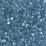 TR8-1137:  Miyuki 8/0 Triangle Sparkling Light Blue Lined Crystal AB 