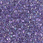 TR8-1138:  Miyuki 8/0 Triangle Sparkling Lilac Lined Crystal AB 