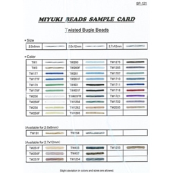 TW-CARD-1:  Twisted Bugle Beads Sample Card (SP-121) (TW206, TW2012, TW2712) 