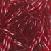 TW2012-1716:  Miyuki 2x12mm Twisted Bugle Bead Dyed Transparent Cranberry approx 250 grams - TW2012-1716
