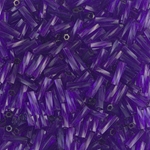 TW206-1721:  Miyuki 2x6mm Twisted Bugle Bead Dyed Transparent Dark Purple 