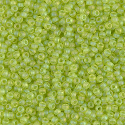 Caravan Beads - Miyuki - 11-143FR: 11/0 Matte Transparent Chartreuse AB ...